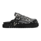 Toga Virilis Black Leather Studded Clogs