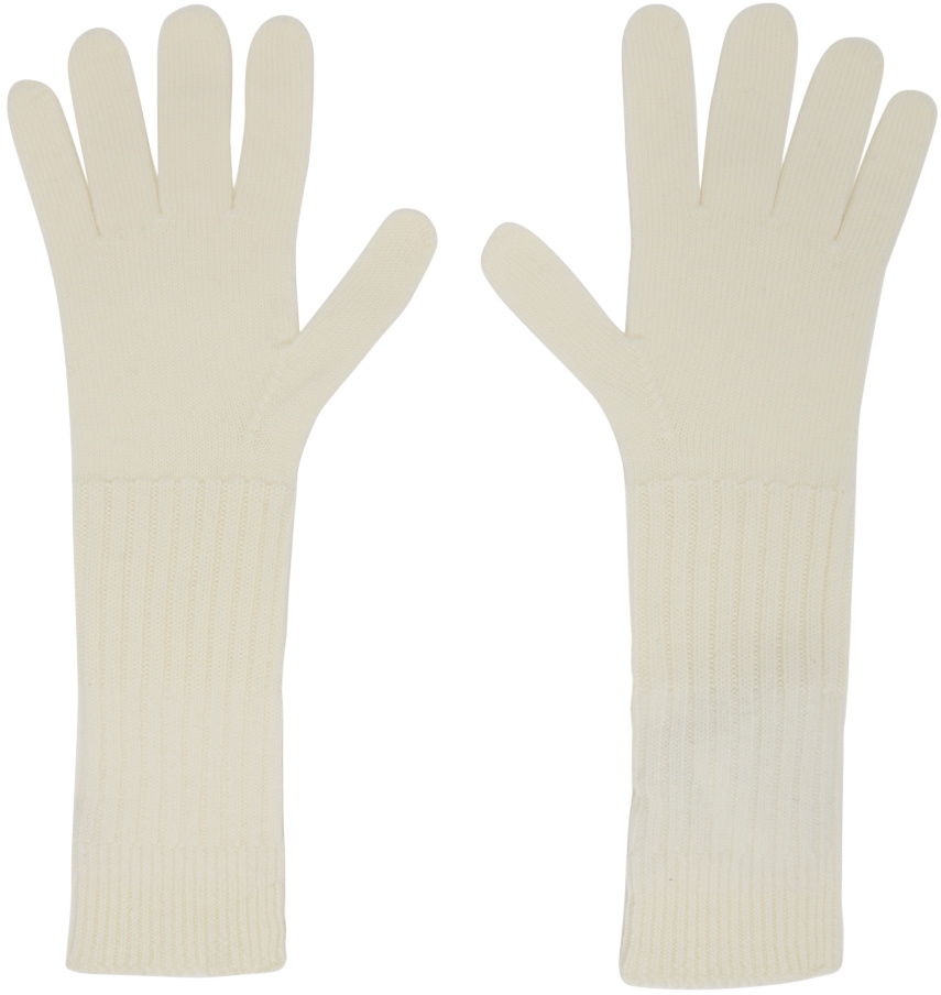Jil Sander SSENSE Exclusive Off-White Wool Gloves