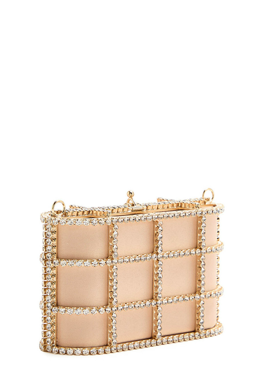 Rosantica Mini Shell Flat Crystal-embellished Satin Clutch - Gold - One Size