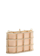 Rosantica Mini Shell Flat Crystal-embellished Satin Clutch - Gold - One Size
