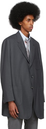 Thom Browne Grey Oversized Sack Blazer