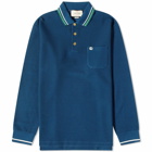 Gucci Men's Long Sleeve Logo Polo Shirt in Ink