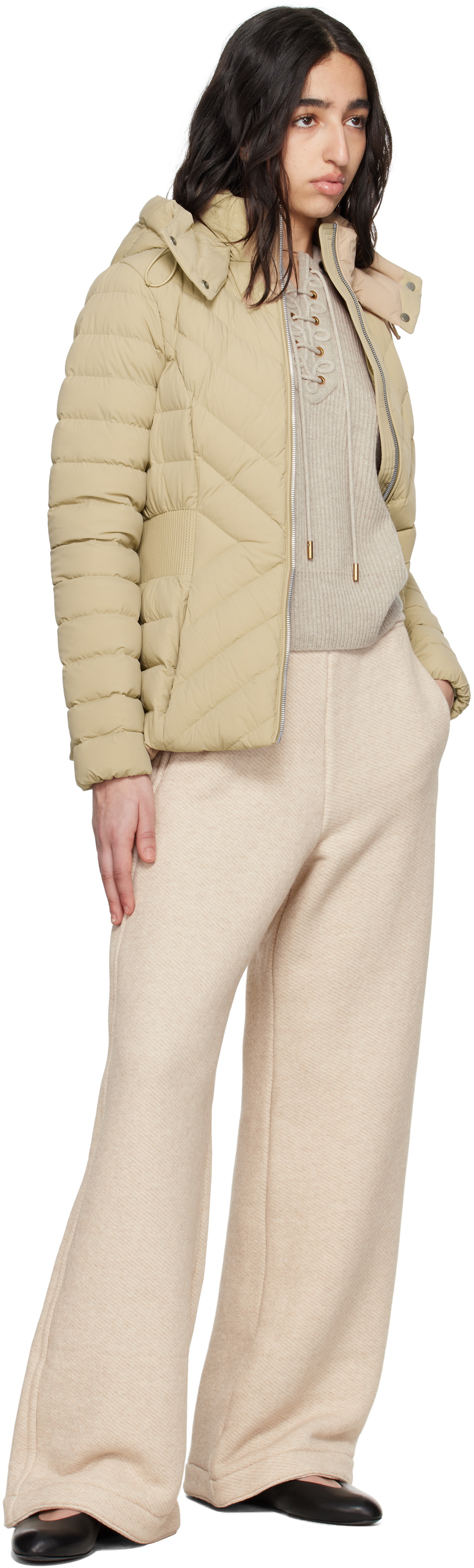 MACKAGE Beige Idalee Hooded Light Down Jacket