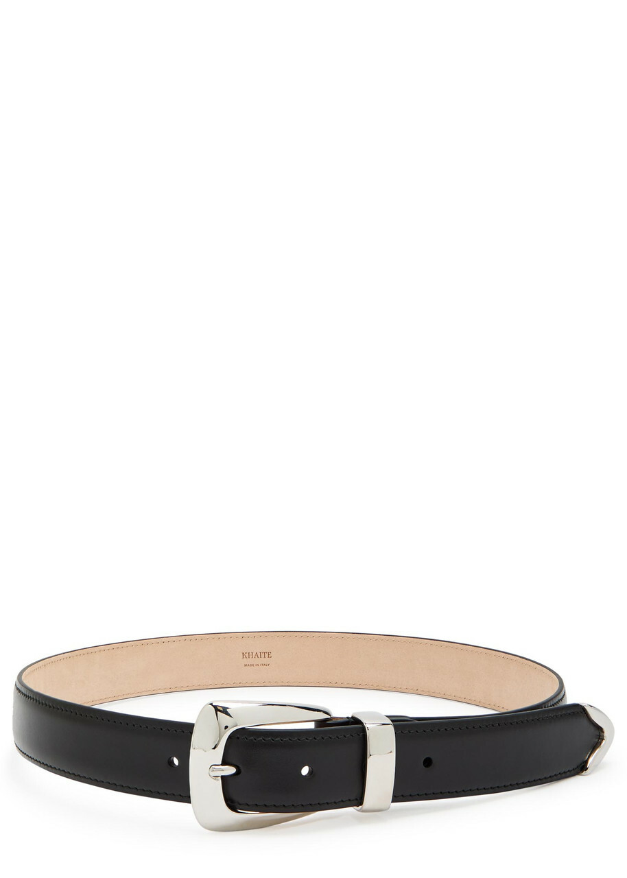 Khaite Benny Leather Belt Black