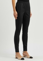 Eileen Fisher Coated Stretch-denim Trousers Black