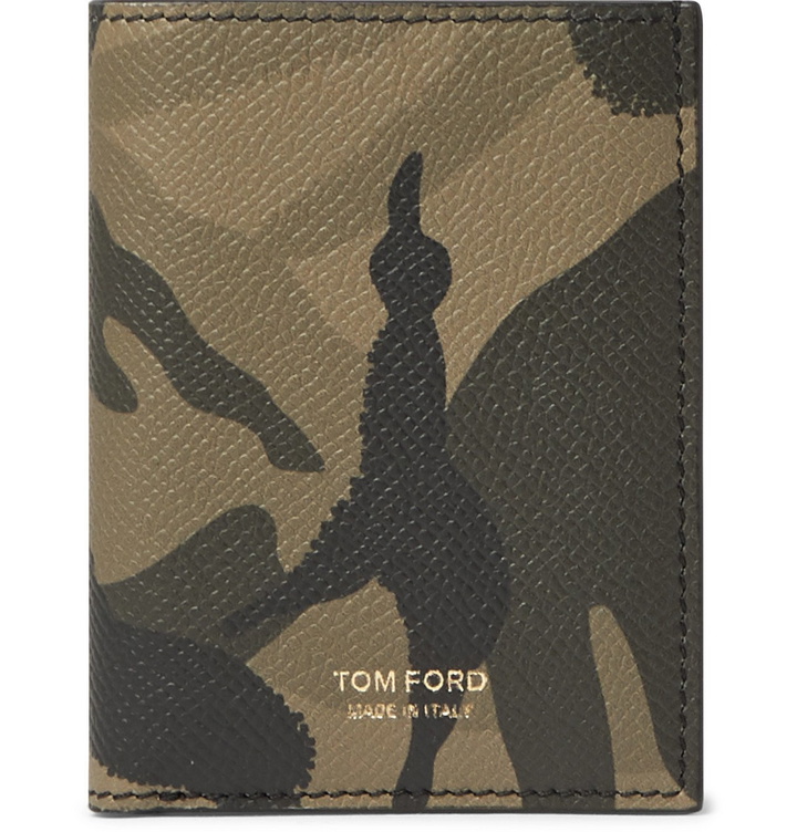 Photo: TOM FORD - Camouflage-Print Full-Grain Leather Billfold Wallet - Gray