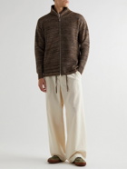 Barena - Ribbed Wool Zip-Up Sweater - Brown