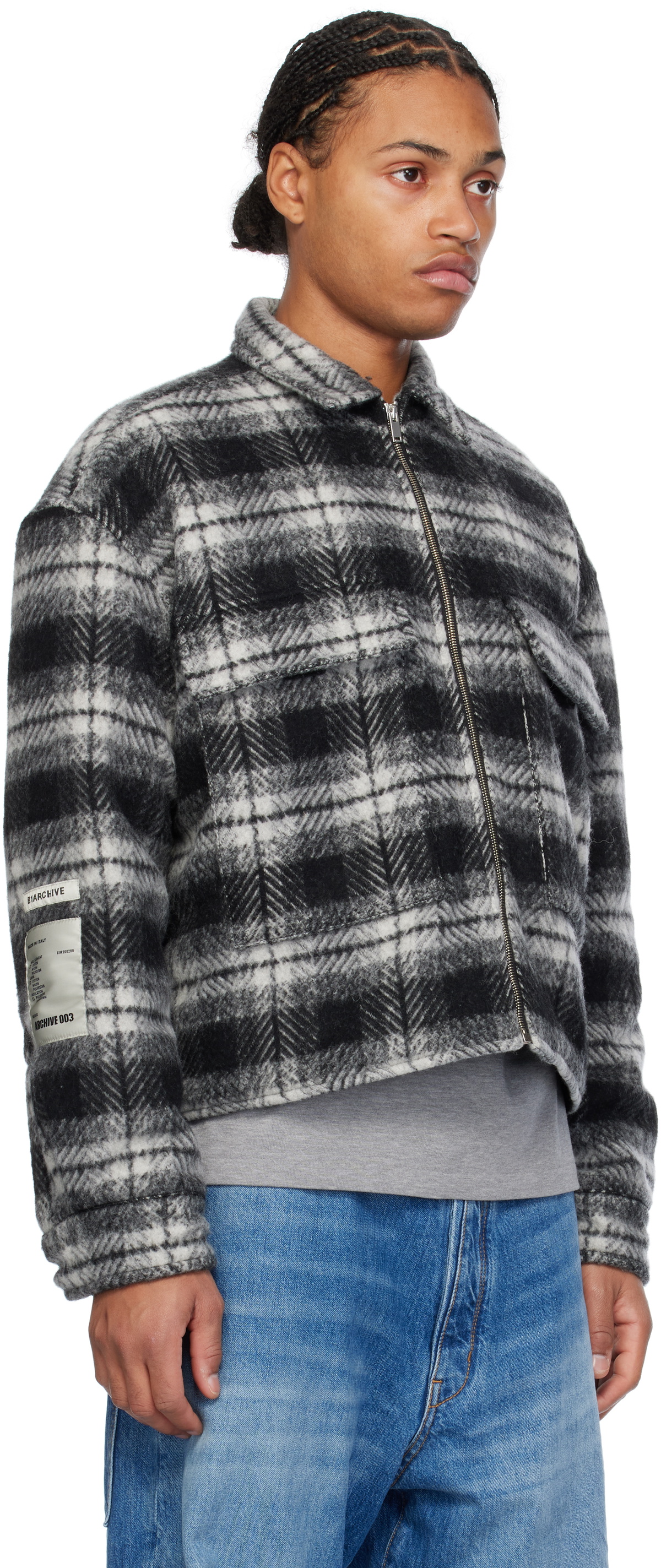 B1ARCHIVE Black Quilted Zip Up Flap Pocket Jacket B1ARCHIVE