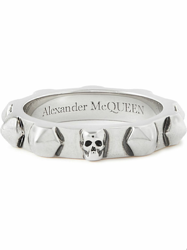 Photo: Alexander McQueen - Studded Silver-Tone Ring - Silver