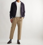 Beams F - Suede Bomber Jacket - Blue