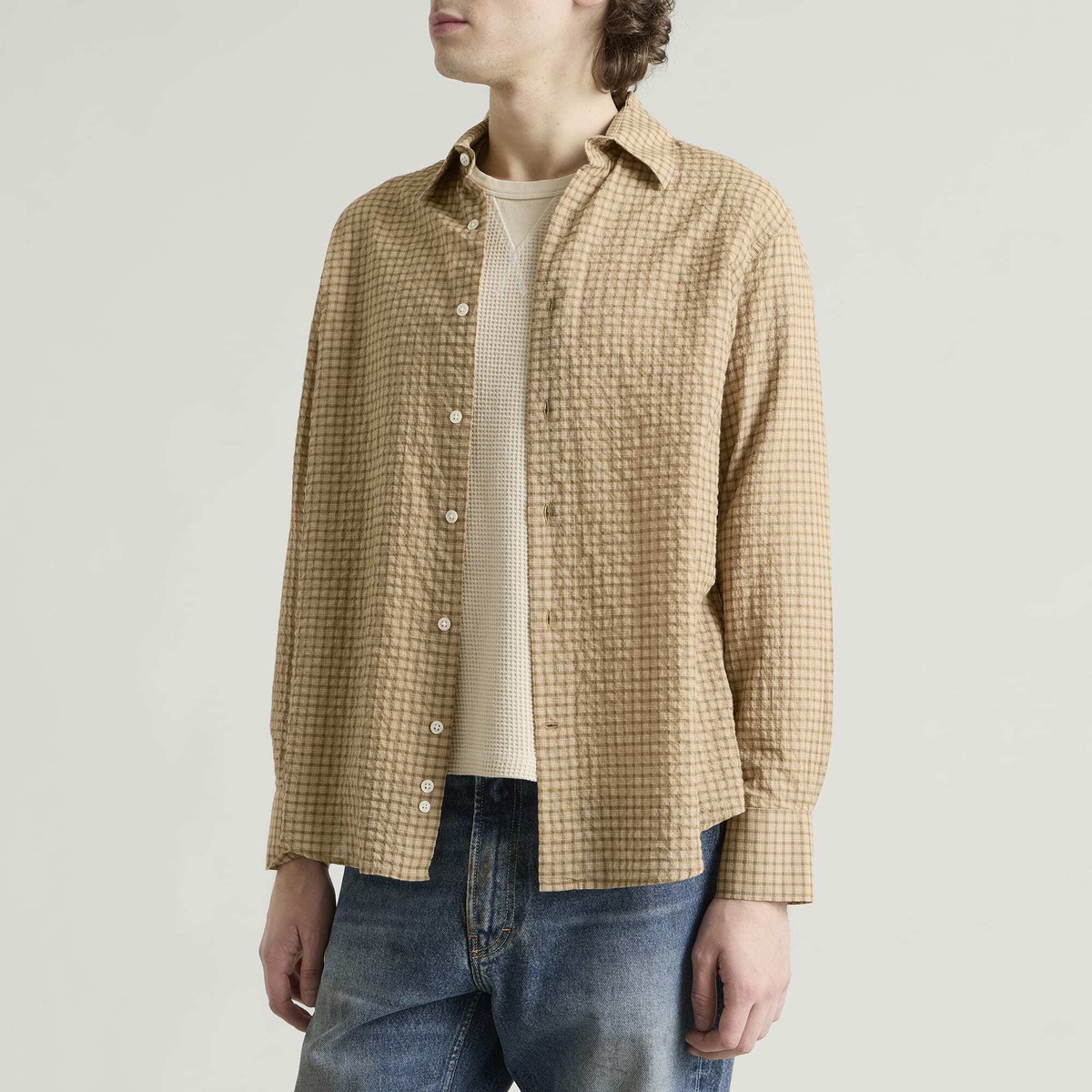 Carter Young Men's Business Check Shirt in Cedar Check