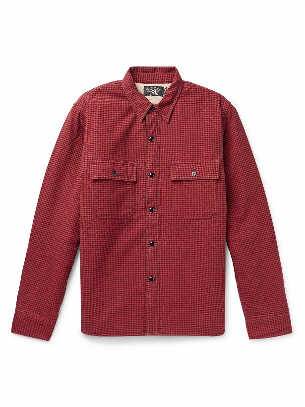 Photo: RRL - Vermont Faux Shearling-Lined Buffalo-Checked Cotton-Flannel Shirt - Red