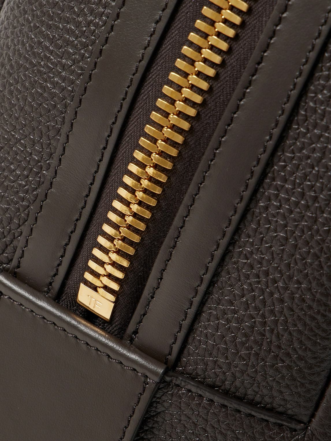 TOM FORD - Suede-Trimmed Full-Grain Leather Backpack