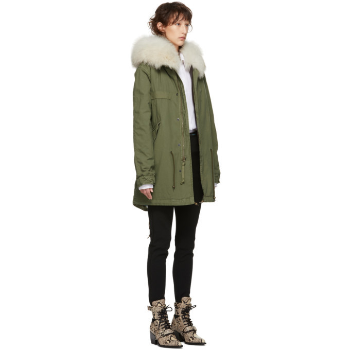 Mr and Mrs Italy Green Midi Canvas Parka
