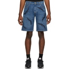 Moschino Blue Denim Scars Shorts