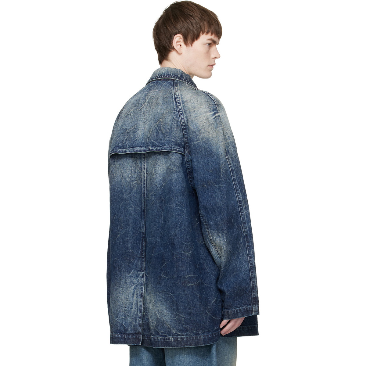 MM6 Maison Margiela Blue Faded Denim Coat