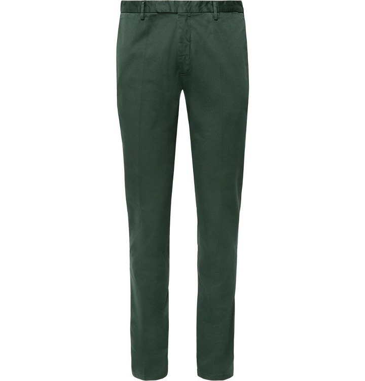 Photo: Boglioli - Dark-Green Slim-Fit Stretch-Cotton Drill Suit Trousers - Men - Dark green