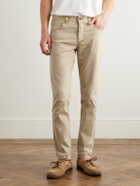 James Perse - Slim-Fit Straight-Leg Brushed Cotton-Blend Twill Trousers - Neutrals