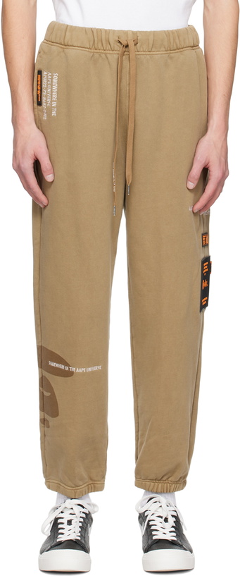 Photo: AAPE by A Bathing Ape Khaki Embroidered Lounge Pants