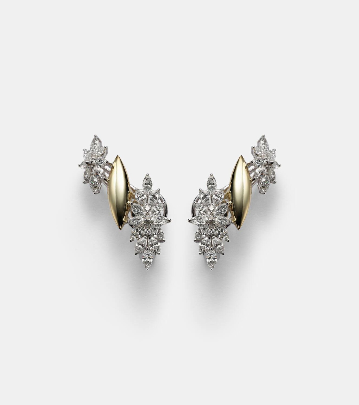 Yeprem Golden Strada 18kt yellow and white gold clip-on earrings with diamonds