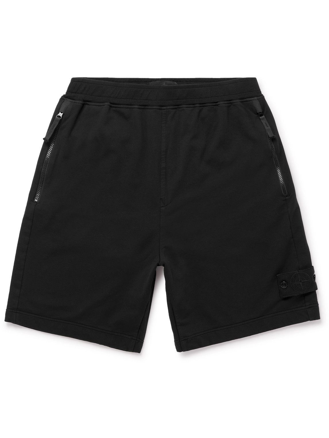 Stone Island - Logo-Appliquéd Cotton-Blend Jersey Cargo Shorts - Black ...