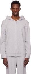 SKIMS Gray Jersey Lounge Zip Up Hoodie