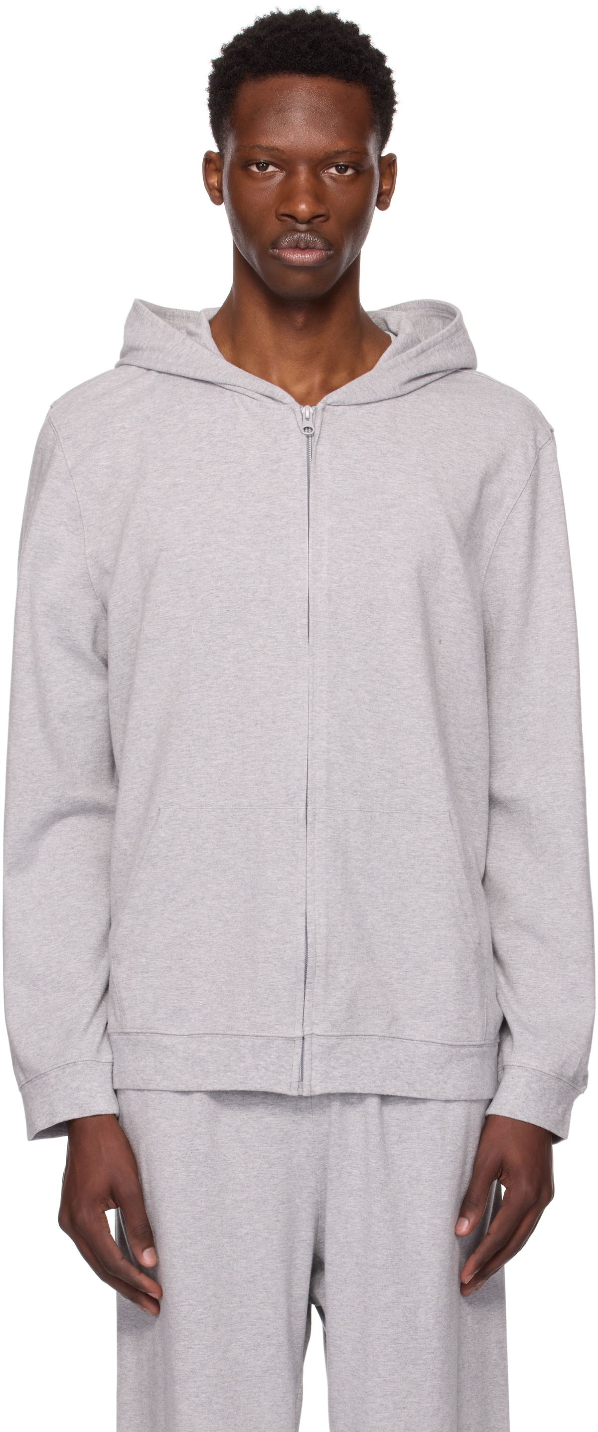SKIMS Gray Jersey Lounge Zip Up Hoodie SKIMS