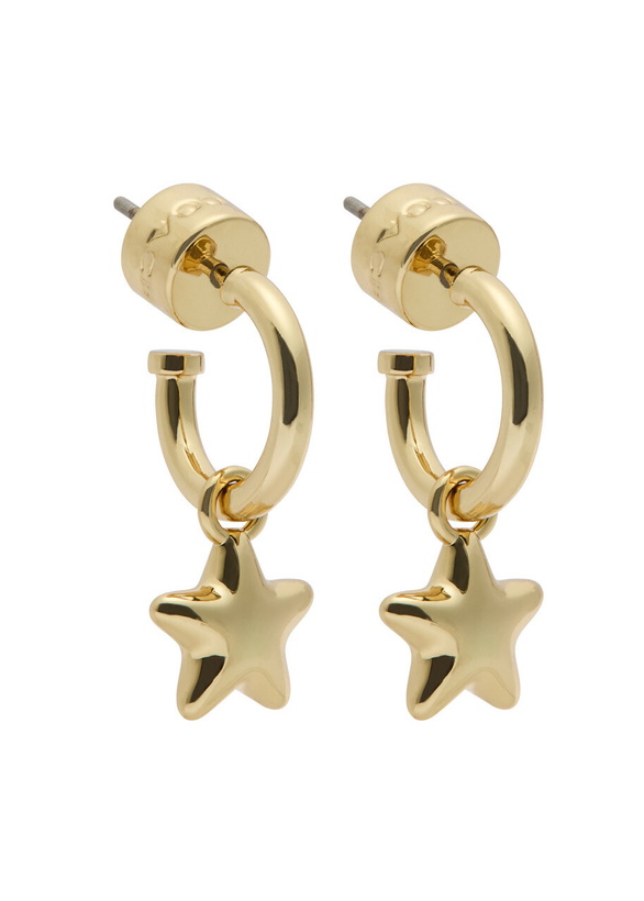 Photo: Coach Star Hoop Earrings - Gold - One Size