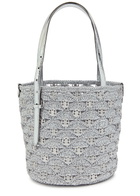 Rabanne Embellished Lurex Raffia Tote - Silver - One Size