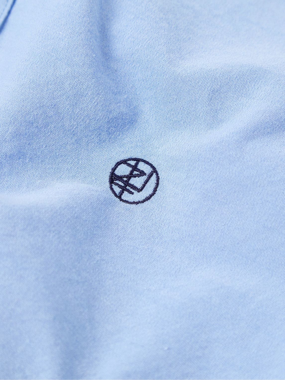 nanamica - Logo-Embroidered Cotton-Blend Poplin Shirt - Blue Nanamica