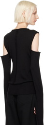 Rick Owens Black Porterville Cape Sleeve Sweater