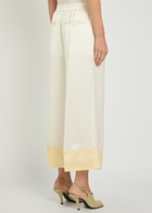 Toteme Drawstring Straight-leg Satin Trousers White