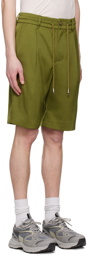 Feng Chen Wang Green Pleated Shorts