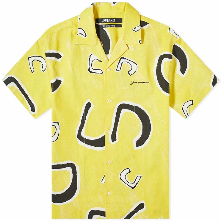 Photo: Jacquemus Men's Jean Monogram Vacation Shirt in Yellow/Black