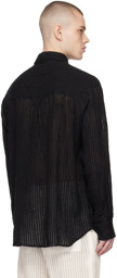 COMMAS Black Sheer Stripe Shirt