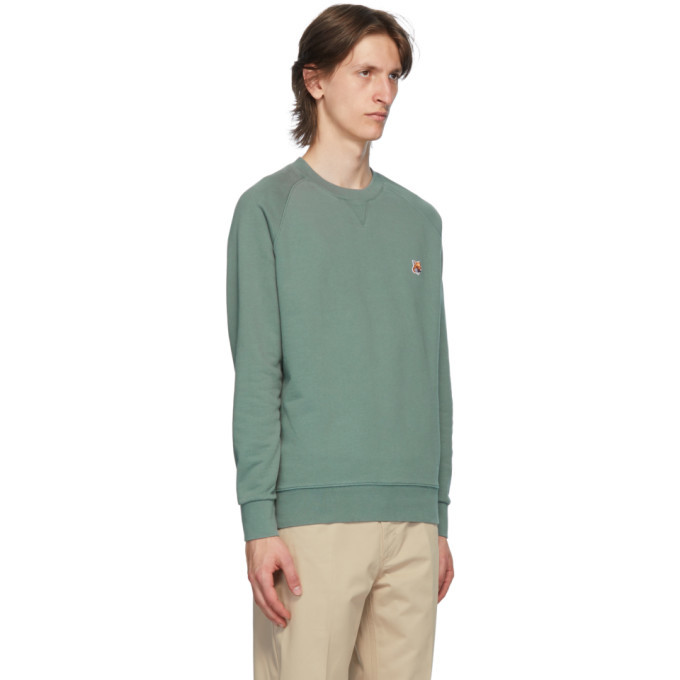 Maison Kitsune Green Fox Head Patch Sweatshirt Maison Kitsune