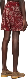 Karu Research Red Kantha Shorts