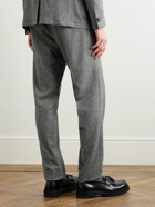 Mr P. - Phillip Tapered Pleated Wool-Blend Trousers - Gray