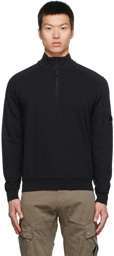 C.P. Company Black Quarter-Zip Sweater