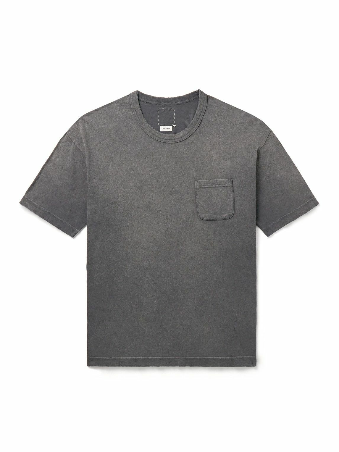 Visvim - Jumbo Distressed Garment-Dyed Cotton-Jersey T-Shirt - Gray Visvim