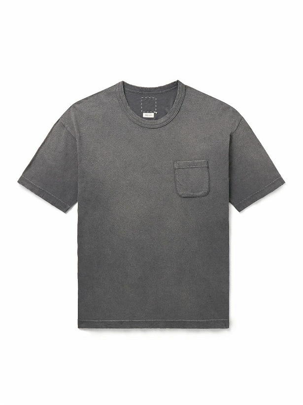 Photo: Visvim - Jumbo Distressed Garment-Dyed Cotton-Jersey T-Shirt - Gray