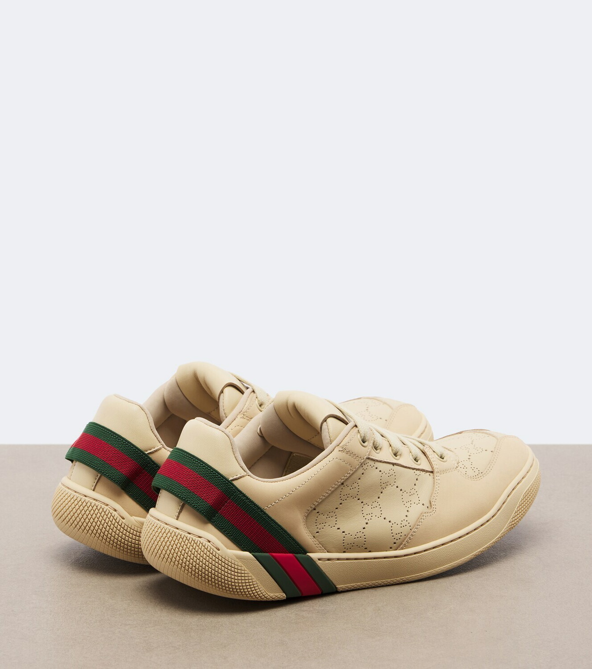 Gucci Screener GG Web Stripe leather sneakers