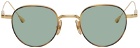 Lunetterie Générale Gold & Green Café Racer Sunglasses