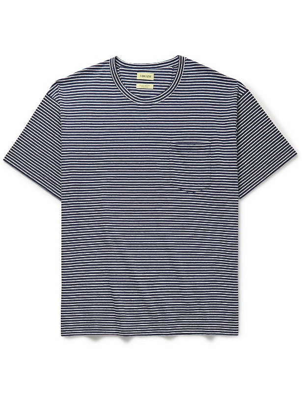 Photo: De Bonne Facture - Striped Cotton-Jersey T-Shirt - Blue
