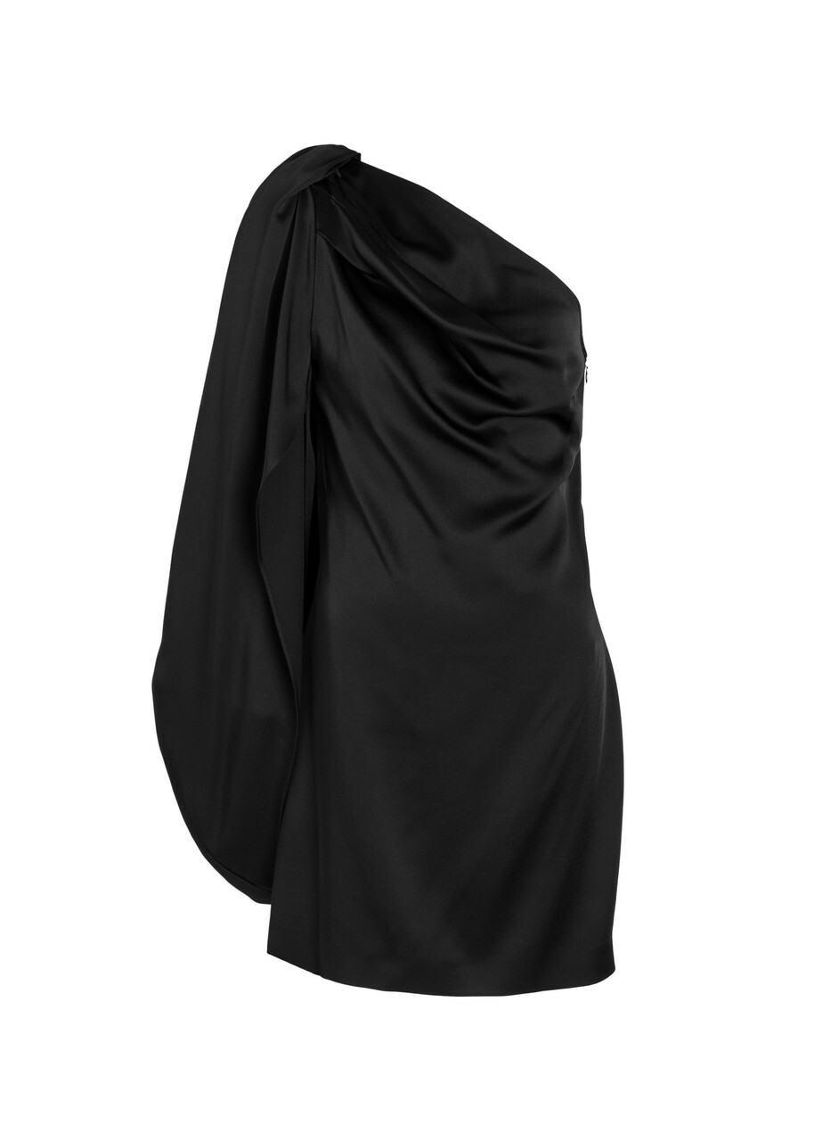 Stella Mccartney Draped Satin-crepe Mini Dress Black