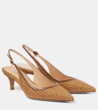 Gianvito Rossi Leith raffia slingback pumps
