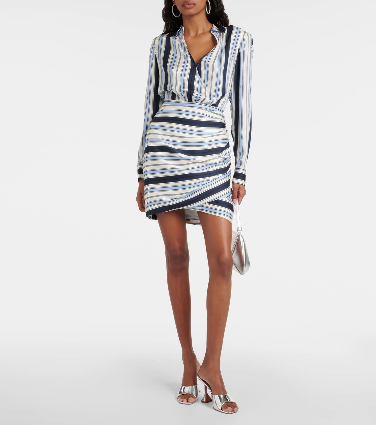 Veronica Beard Kadie striped silk-blend charmeuse midi dress Veronica Beard