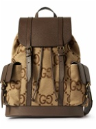GUCCI - Leather-Trimmed Monogrammed Coated-Canvas Backpack