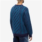 Iggy Men's Drawn Cableknit Jacquard Sweater in Navy