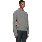 Thom Browne Grey Stripe Relaxed Fit Boat Neck Sweater